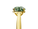 Yellow gold Fancy Green Round Cut Diamond Solitaire Engagement Ring with Cathedral Setting and Four-Prong Mount_89