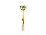 Yellow gold Fancy Green Round Cut Diamond Solitaire Engagement Ring with Classic Band and Four-Prong Setting_38