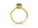 Yellow gold Fancy Green Round Cut Diamond Solitaire Engagement Ring with Classic Band and Four-Prong Setting_39