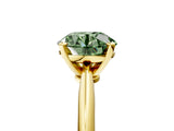 Yellow gold Fancy Green Round Cut Diamond Solitaire Engagement Ring with Classic Band and Four-Prong Setting_41