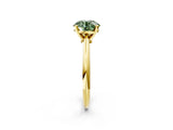 Yellow gold Fancy Green Round Cut Diamond Solitaire Engagement Ring with Classic Band and Four-Prong Setting_89