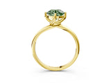 Yellow gold Fancy Green Round Cut Diamond Solitaire Engagement Ring with Four-Prong Setting and Classic Band_23