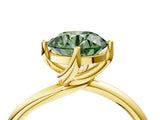 Yellow gold Fancy Green Round Cut Diamond Solitaire Engagement Ring with Four-Prong Setting and Classic Band_24