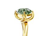 Yellow gold Fancy Green Round Cut Diamond Solitaire Engagement Ring with Four-Prong Setting and Classic Band_25