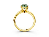 Yellow gold Fancy Green Round Cut Diamond Solitaire Engagement Ring with Round Band and Four-Prong Setting_213