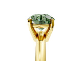 Yellow gold Fancy Green Round Cut Diamond Solitaire Engagement Ring with Round Band and Four-Prong Setting_215