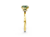 Yellow gold Fancy Green Round Cut Diamond Solitaire Ring with Classic Band and Four-Prong Setting_14