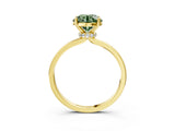Yellow gold Fancy Green Round Cut Diamond Solitaire Ring with Classic Band and Four-Prong Setting_15