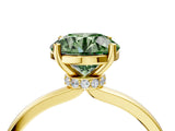 Yellow gold Fancy Green Round Cut Diamond Solitaire Ring with Classic Band and Four-Prong Setting_16
