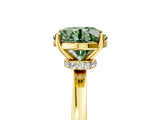 Yellow gold Fancy Green Round Cut Diamond Solitaire Ring with Classic Band and Four-Prong Setting_17