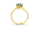 Yellow gold Fancy Green Round Cut Diamond Solitaire Ring with Flower Prong Setting and Classic Band_100