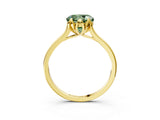 Yellow gold Fancy Green Round Cut Diamond Solitaire Ring with Flower Prong Setting and Classic Band_15