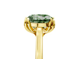 Yellow gold Fancy Green Round Cut Diamond Solitaire Ring with Flower Prong Setting and Classic Band_17