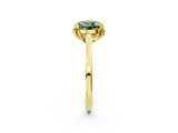 Yellow gold Fancy Green Round Cut Diamond Solitaire Ring with Flower Prong Setting and Classic Band_38