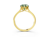 Yellow gold Fancy Green Round Cut Diamond Solitaire Ring with Flower Prong Setting and Classic Band_39