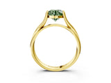Yellow gold Fancy Green Round Cut Diamond Solitaire Twist Band Prong Setting Ring_70