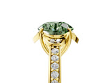 Yellow gold Fancy Green Round  Cut Halo Diamond Ring with Channel Set Band and Four-Prong Setting_37
