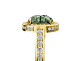 Yellow gold Fancy Green Round  Cut Halo Pave Split Shank Prong Setting Ring_38