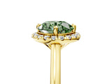 Yellow gold Fancy Green Round Cut Halo Round Diamond Solitaire Engagement Ring with Pave Band and Four-Prong Setting_17