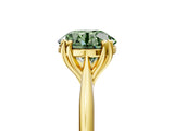 Yellow gold Fancy Green Round Cut Solitaire Diamond Ring with Six-Prong Setting and Classic Band_17