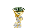 Yellow gold Fancy Green Round  Cut Solitaire Diamond Twisted Band with Pave Setting_62
