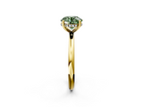 Yellow gold Fancy Green Round  Cut Solitaire Engagement Ring with Four-Prong Setting and Classic Band_22