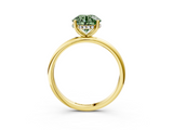 Yellow gold Fancy Green Round  Cut Solitaire Engagement Ring with Four-Prong Setting and Classic Band_23