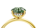 Yellow gold Fancy Green Round  Cut Solitaire Engagement Ring with Four-Prong Setting and Classic Band_24