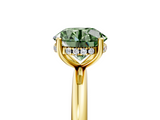 Yellow gold Fancy Green Round  Cut Solitaire Engagement Ring with Four-Prong Setting and Classic Band_25