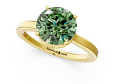 Yellow gold Fancy Green Round  Cut Solitaire Engagement Ring with Four-Prong Setting on a Classic Band_38