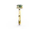 Yellow gold Fancy Green Round  Cut Solitaire Engagement Ring with Four-Prong Setting on a Classic Band_39