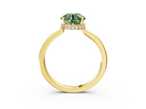 Yellow gold Fancy Green Round  Cut Solitaire Engagement Ring with Four-Prong Setting on a Classic Band_40