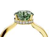 Yellow gold Fancy Green Round  Cut Solitaire Engagement Ring with Four-Prong Setting on a Classic Band_41