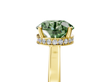 Yellow gold Fancy Green Round  Cut Solitaire Engagement Ring with Four-Prong Setting on a Classic Band_42