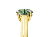 Yellow gold Fancy Green Round Cut Solitaire Engagement Ring with Tapered Band and Four-Prong Setting_8