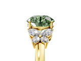 Yellow gold Fancy Green Round  Cut Solitaire Floral Diamond Ring with Four-Prong Setting_42