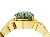Yellow gold Fancy Green Round Cut Solitaire Intertwined Band Prong Setting Ring_4