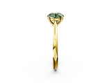 Yellow gold Fancy Green Round  Cut Solitaire Ring with Cathedral Band and Four-Prong Setting_47