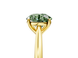 Yellow gold Fancy Green Round  Cut Solitaire Ring with Cathedral Band and Four-Prong Setting_50