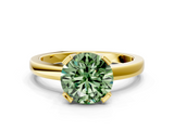 Yellow gold Fancy Green Round  Cut Solitaire Ring with Four-Prong Setting and Classic Band_27