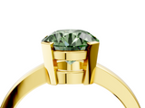 Yellow gold Fancy Green Round  Cut Solitaire Ring with Four-Prong Setting and Classic Band_31