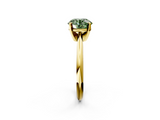 Yellow gold Fancy Green Round  Cut Solitaire Ring with Four-Prong Setting on a Classic Band_64