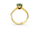 Yellow gold Fancy Green Round  Cut Solitaire Ring with Four-Prong Setting on a Classic Band_65