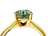 Yellow gold Fancy Green Round  Cut Solitaire Ring with Four-Prong Setting on a Classic Band_66