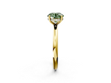 Yellow gold Fancy Green Round  Cut Solitaire Ring with Thin Band and Four-Prong Setting_18