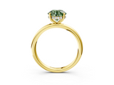 Yellow gold Fancy Green Round  Cut Solitaire Ring with Thin Band and Four-Prong Setting_19