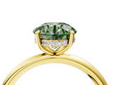 Yellow gold Fancy Green Round  Cut Solitaire Ring with Thin Band and Four-Prong Setting_20