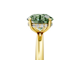 Yellow gold Fancy Green Round  Cut Solitaire Ring with Thin Band and Four-Prong Setting_21
