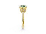 Yellow gold Fancy Green Round Cut Solitaire Split Shank Pave Diamond Engagement Ring with Four-Prong Setting_26