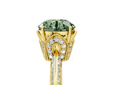Yellow gold Fancy Green Round Cut Solitaire Split Shank Pave Diamond Engagement Ring with Four-Prong Setting_29